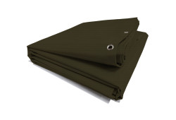 Bâche ignifugée M2 avec oeillets - LAC 650 TEX - 7681 Vert kaki