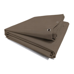 Bâche ignifugée M2 avec oeillets - LAC 650 TEX - 7676 Taupe