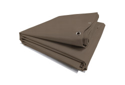 Bâche ignifugée M2 avec oeillets - LAC 650 TEX - 7676 Taupe